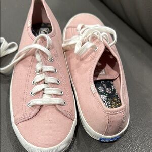 Keds Pink and White Classic Canvas Sneakers